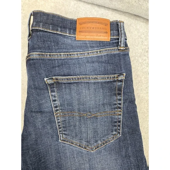 Lucky Brand 410 Athletic Straight Jeans Men's 32x32 Stretch Blue Denim - Picture 2 of 5